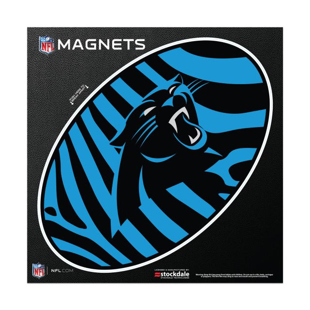 Imanes para exteriores con la bandera de Carolina Panthers ZEBRA de 12" x 12"