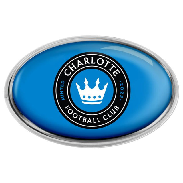 Emblema de metal cromado abovedado del Charlotte FC