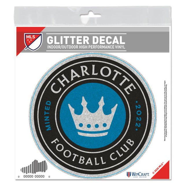 Calcomanía con brillantina del Charlotte FC de 6" x 6"