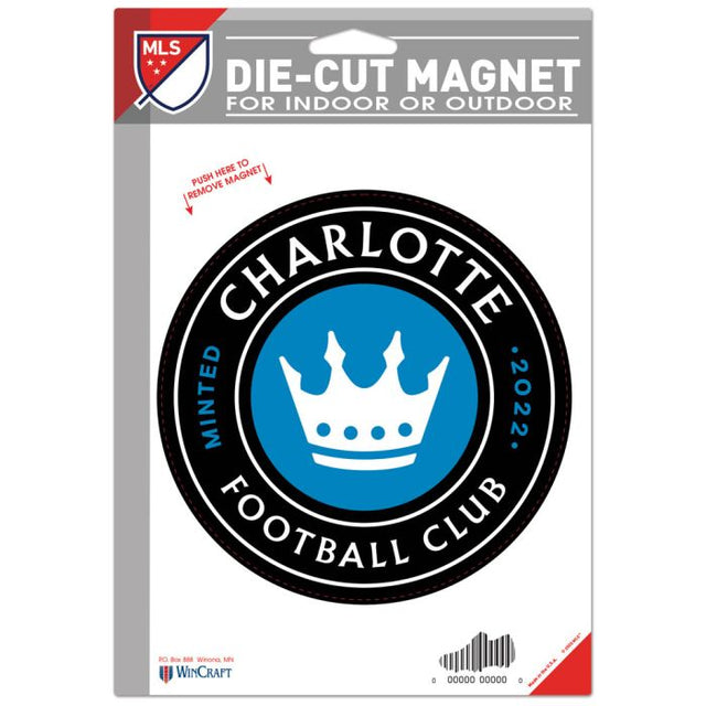 Imán troquelado con el logotipo del Charlotte FC, 6,25" x 9"