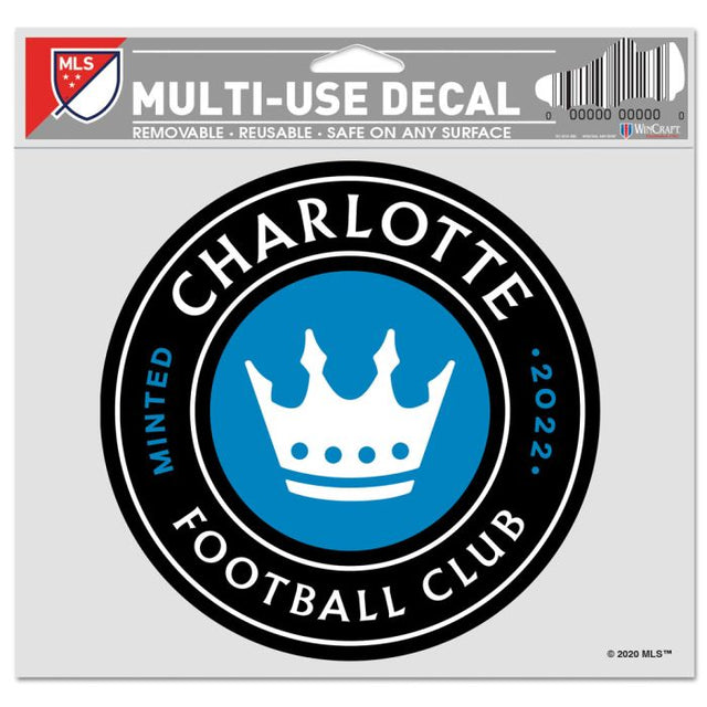 Calcomanía multiusos del Charlotte FC, fondo transparente, 5" x 6"