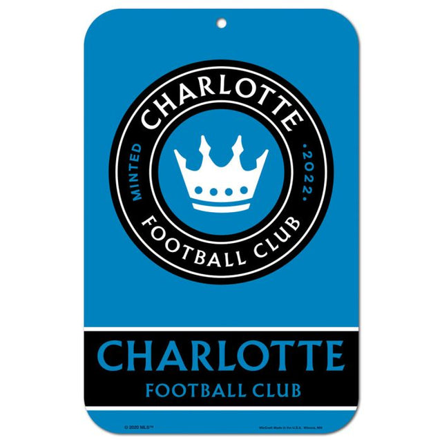 Letrero de plástico del Charlotte FC de 11" x 17"