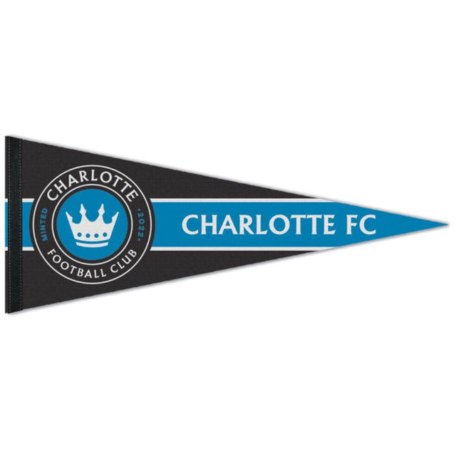 Banderín premium del Charlotte FC de 12" x 30"