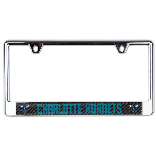 Charlotte Hornets CARBON Lic Plate Frame B/O Printed