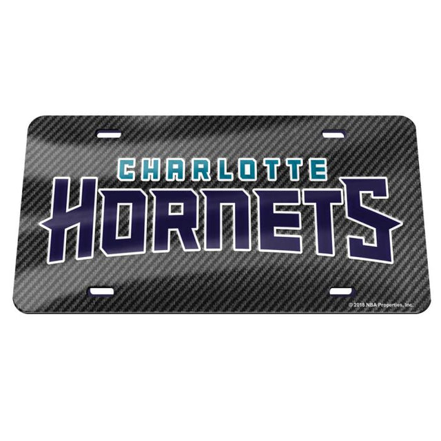 Charlotte Hornets CARBON Specialty Acrylic License Plate