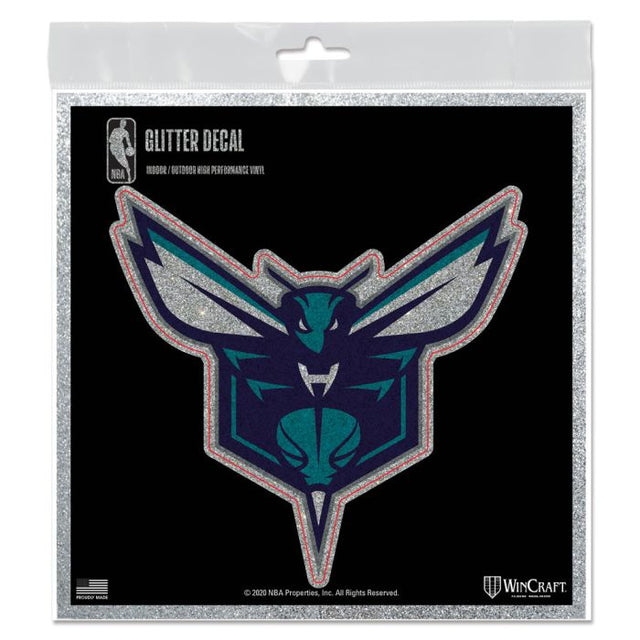 Charlotte Hornets Decal Glitter 6" x 6"