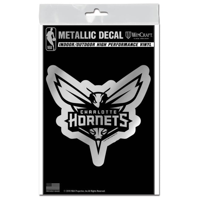 Charlotte Hornets Decal Metallic 3" x 5"