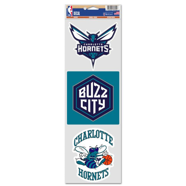 Charlotte Hornets Fan Decals 3.75" x 12"