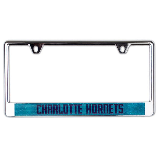 Charlotte Hornets GLITTER Lic Plate Frame B/O Printed