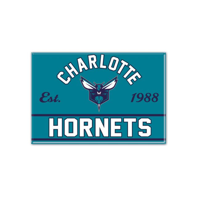 Charlotte Hornets Metal Magnet 2.5" x 3.5"