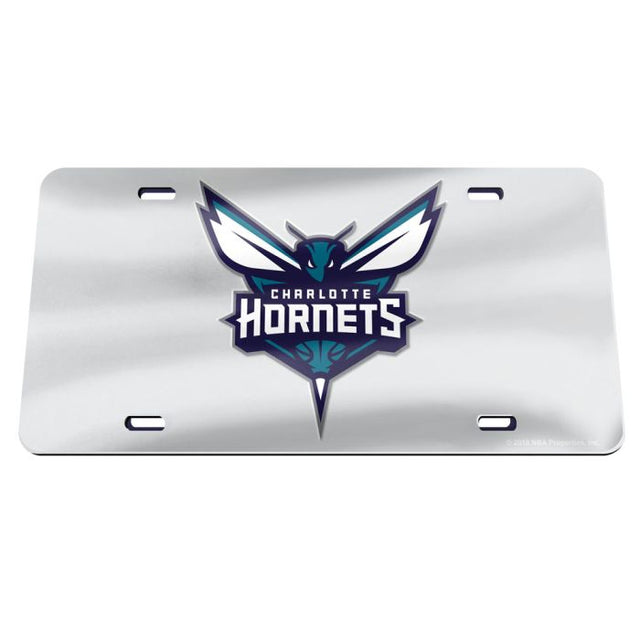 Charlotte Hornets SILVER Specialty Acrylic License Plate