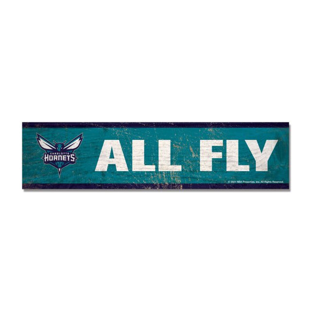 Charlotte Hornets Wooden Magnet 1.5" X 6"