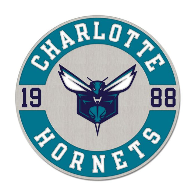 Charlotte Hornets round est Collector Enamel Pin Jewelry Card