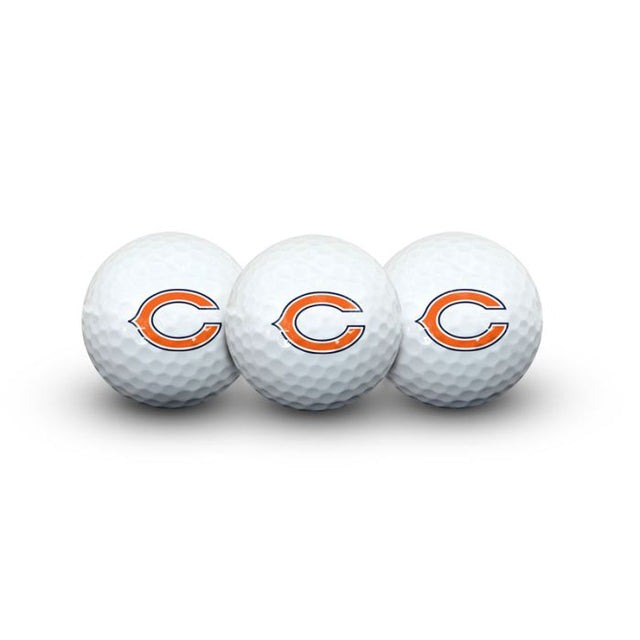 3 pelotas de golf de los Chicago Bears en estuche tipo concha