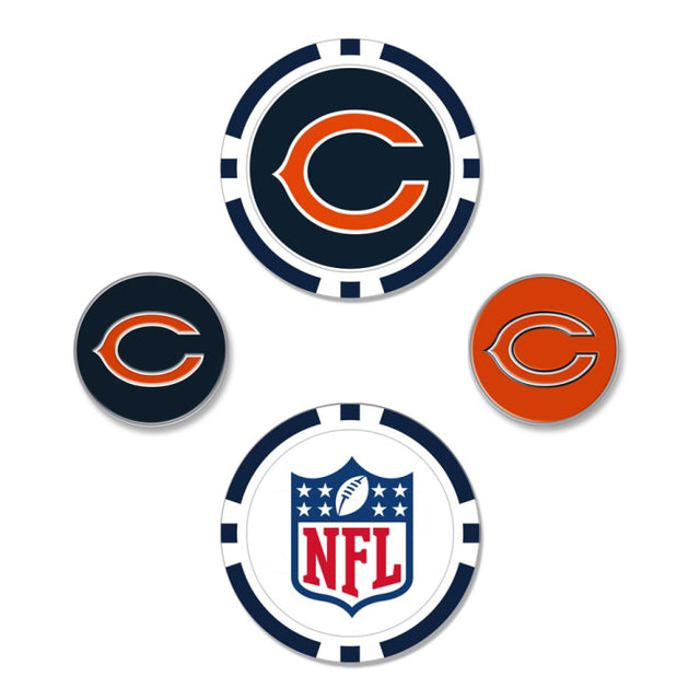 Juego de cuatro marcadores de pelota de los Chicago Bears