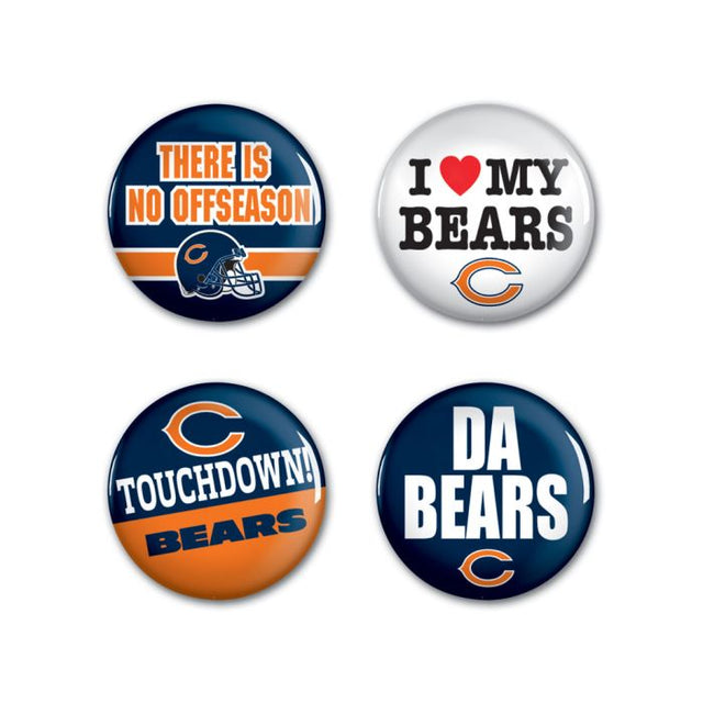 Chicago Bears Button 4 Pack 1 1/4" Rnd