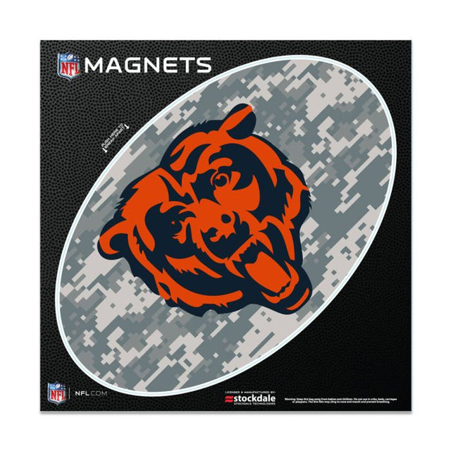 Imanes para exteriores con estampado de camuflaje de los Chicago Bears, 6" x 6"