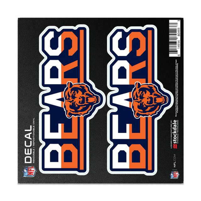 Calcomanía para todo tipo de superficies COLOR DUO de Chicago Bears, 6" x 6"