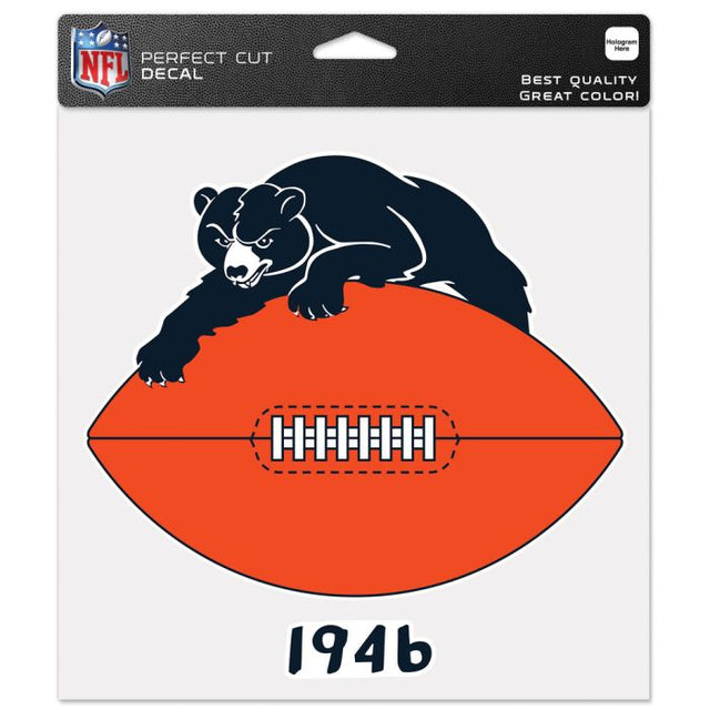 Calcomanía de color de corte perfecto retro con logotipo clásico de Chicago Bears, 8" x 8"