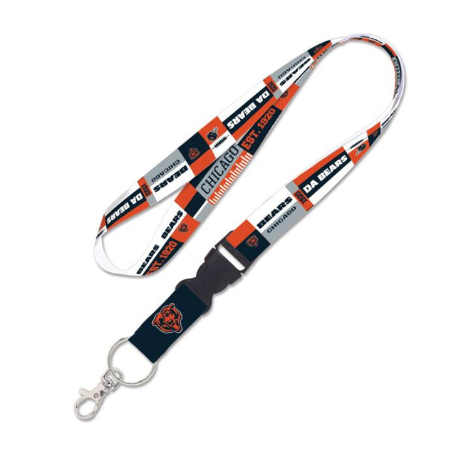 Chicago Bears Color Block Lanyard w/detachable buckle 1"