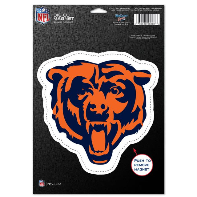 Imán troquelado con el logotipo de los Chicago Bears, 6,25" x 9"