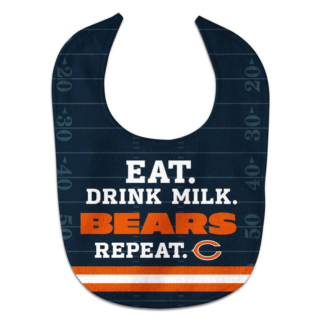 Babero para bebé profesional Eat Drink Milk de los Chicago Bears