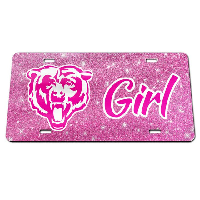 Chicago Bears GLITTER BACKGROUND Acrylic Classic License Plates