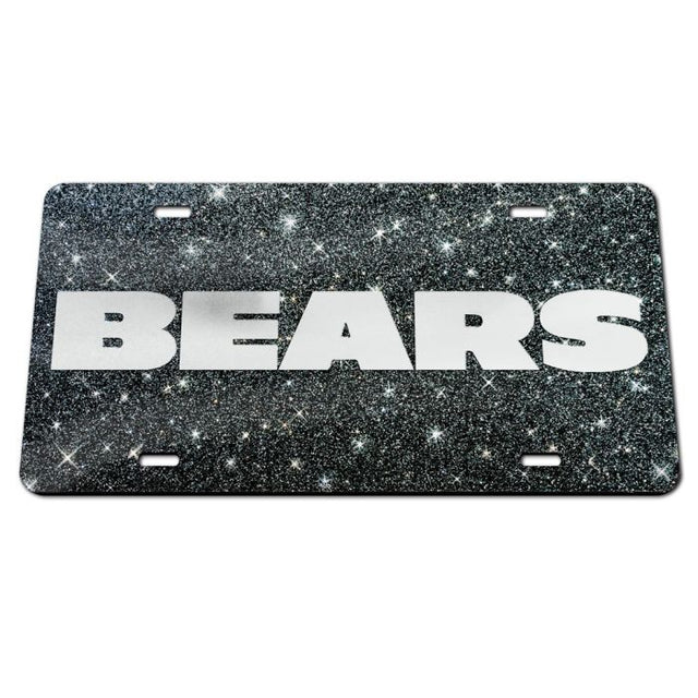 Chicago Bears GLITTER BACKGROUND Acrylic Classic License Plates