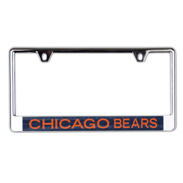 Chicago Bears GLITTER BACKGROUND Lic Plt Frame B/O Metallic