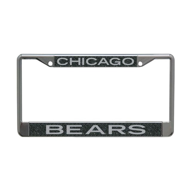 Chicago Bears GLITTER BACKGROUND Lic Plt Frame S/L Metallic