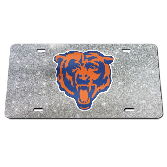 Chicago Bears GLITTER BACKGROUND Specialty Acrylic License Plate