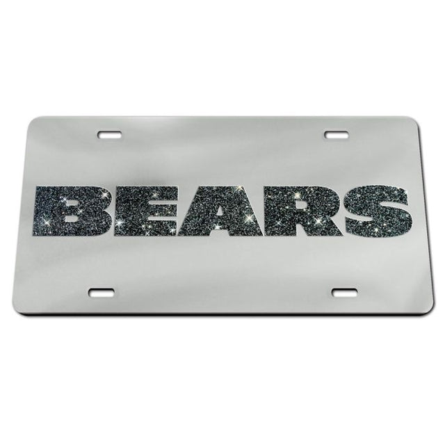 Chicago Bears GLITTER LETTERS Acrylic Classic License Plates