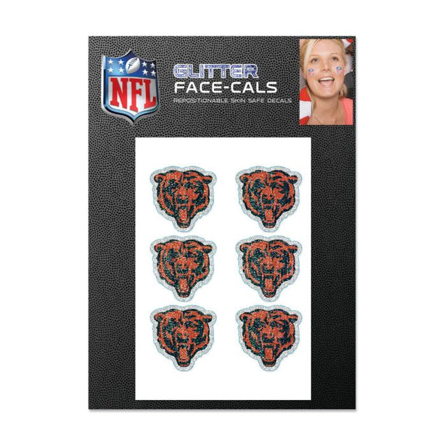 Paquete de 6 tatuajes con brillantina de los Chicago Bears