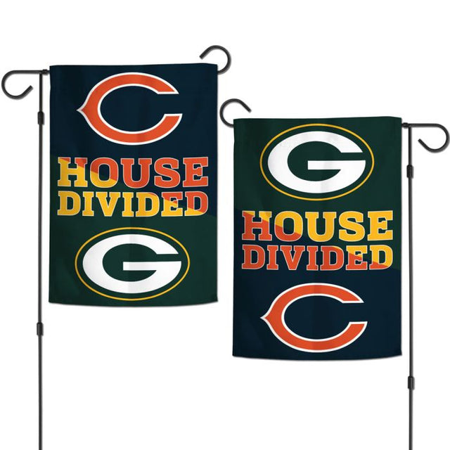 Chicago Bears / Green Bay Packers House Divided Garden Flags 2 sided 12.5" x 18" House Divided