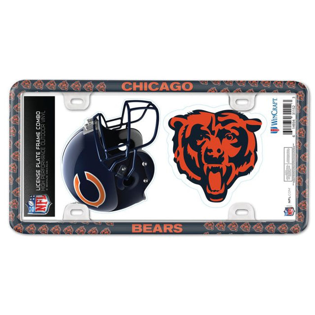 Chicago Bears License Plate Thin Frame - Plastic w/Decal