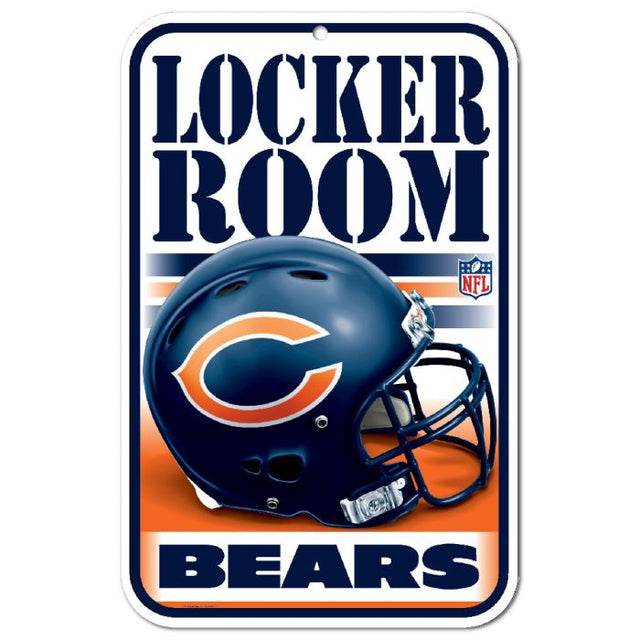 Chicago Bears Locker Room Plastic Sign 11" x 17"