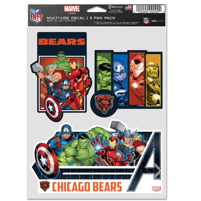 Chicago Bears / Marvel (C) 2021 Marvel Multi Use 3 Fan Pack