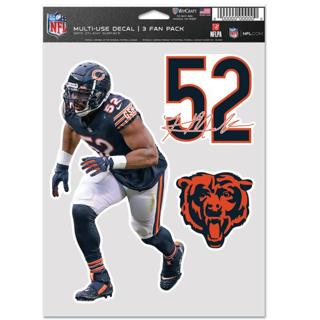 Chicago Bears Multi Use 3 Fan Pack Khalil Mack