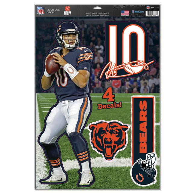 Calcomanía multiusos de los Chicago Bears de 11" x 17" Mitchell Trubisky