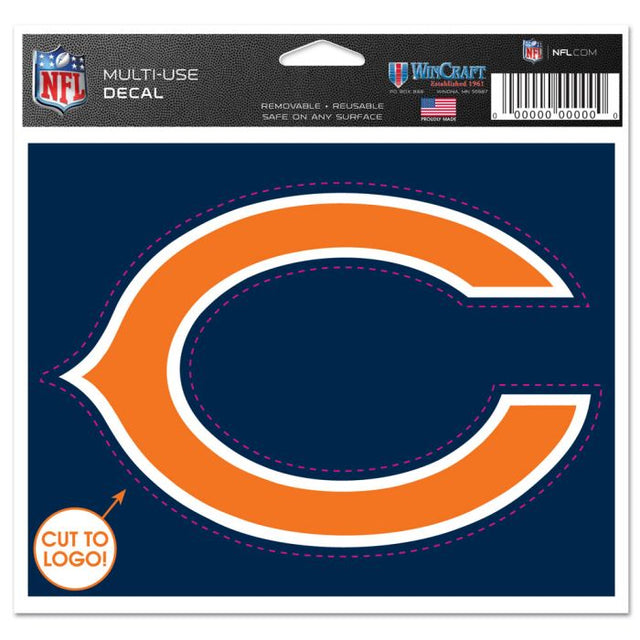 Calcomanía multiusos de los Chicago Bears: logotipo recortado de 5" x 6"