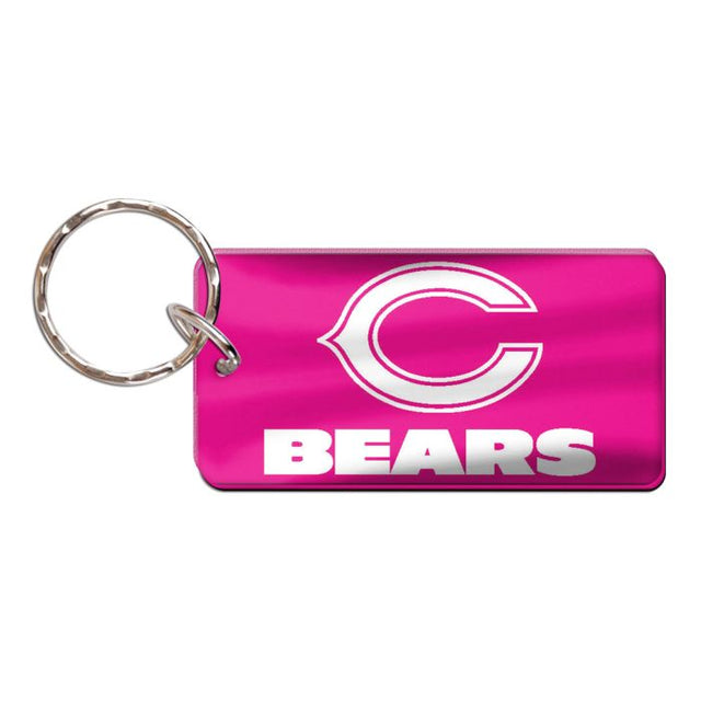 Llavero rectangular rosa de los Chicago Bears