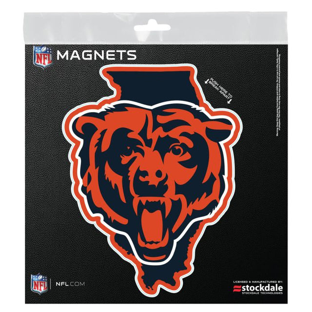 Imanes para exteriores del estado de los Chicago Bears, 6" x 6"