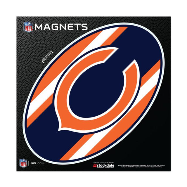 Imanes para exteriores con la inscripción STRIPES de los Chicago Bears, 6" x 6"