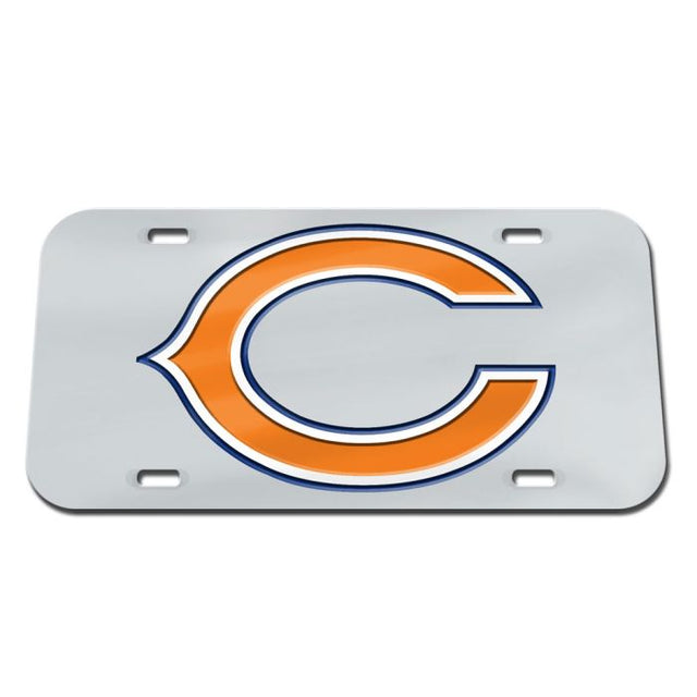 Placas de matrícula clásicas de acrílico con fondo plateado de los Chicago Bears