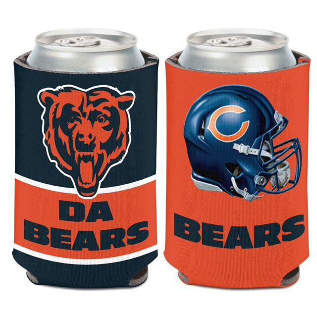 Enfriador de lata con eslogan de Chicago Bears, 12 oz.