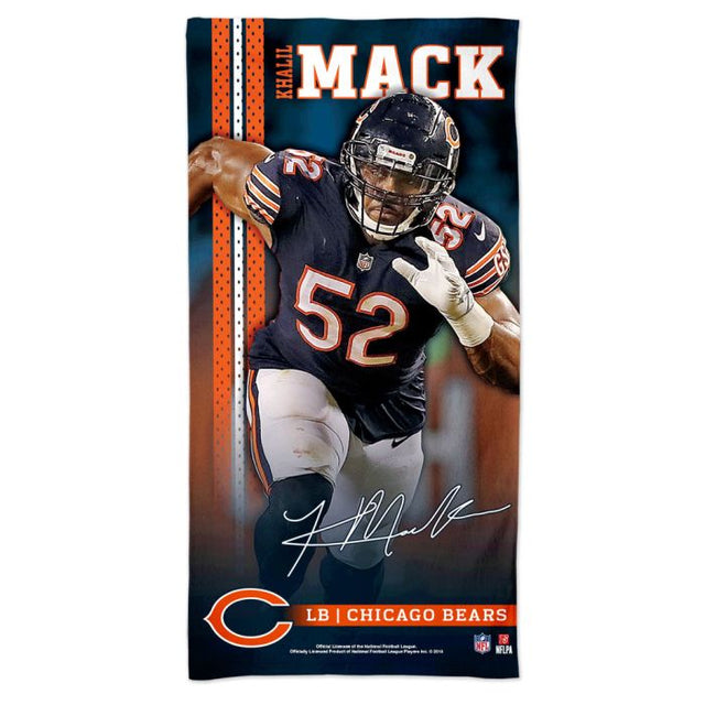 Toalla de playa Spectra de los Chicago Bears de 30" x 60" de Khalil Mack