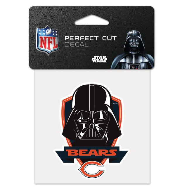 Calcomanía de color de corte perfecto de Darth Vader de Star Wars / Chicago Bears de 4" x 4"