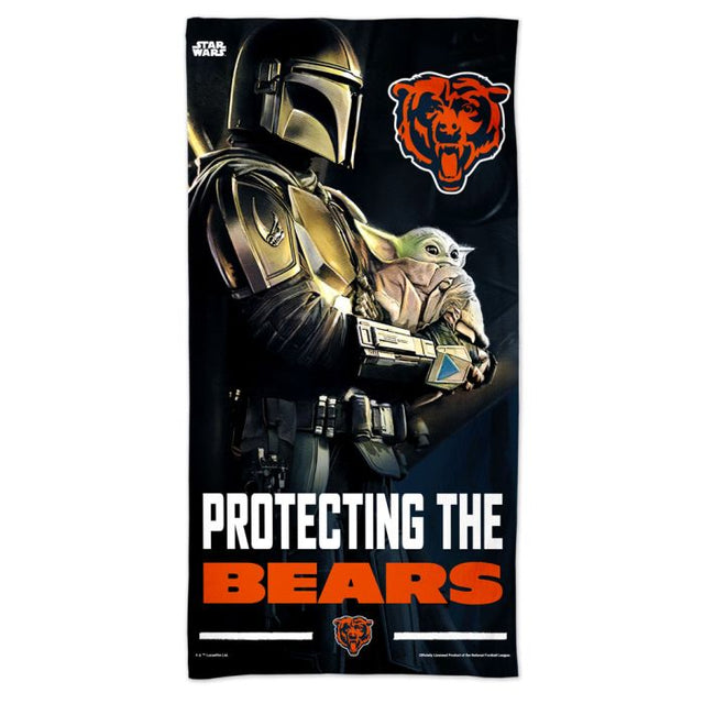 Toalla de playa Spectra de los Chicago Bears y Star Wars Mandalaorian de 30" x 60"