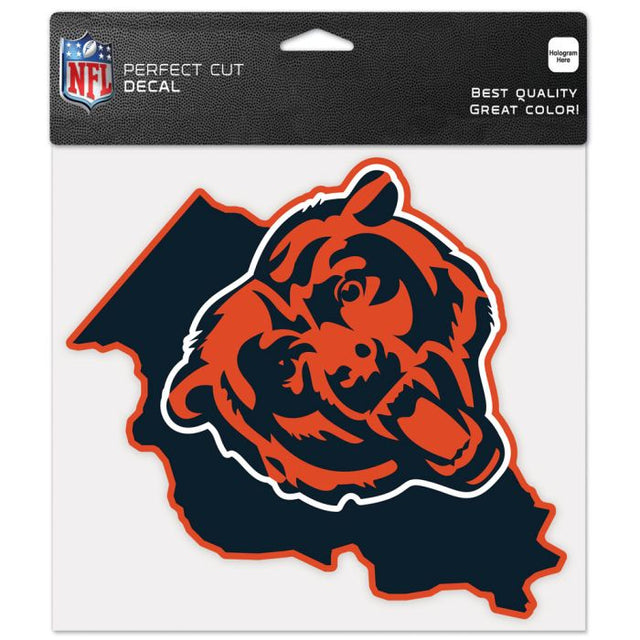 Chicago Bears State Shaped Perfect Cut Color Decal 8" x 8"