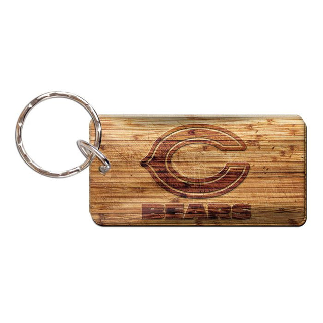 Chicago Bears WOOD Keychain Rectangle